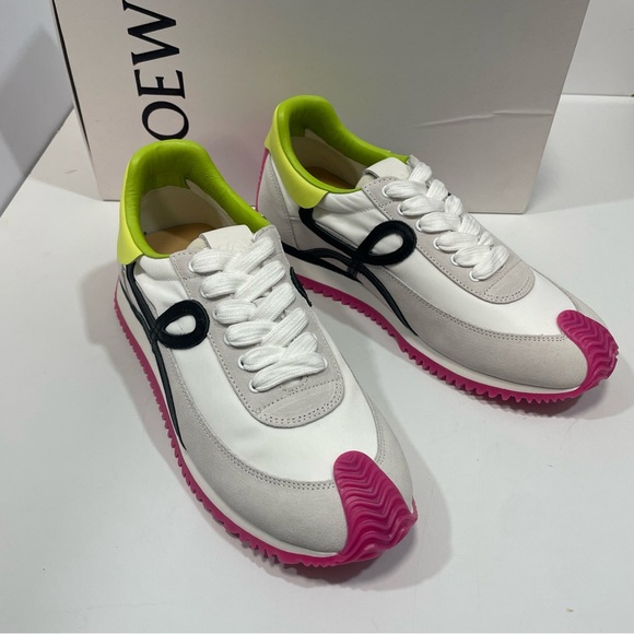 Loewe Shoes - Loewe White and Pink Women’s Sneakers